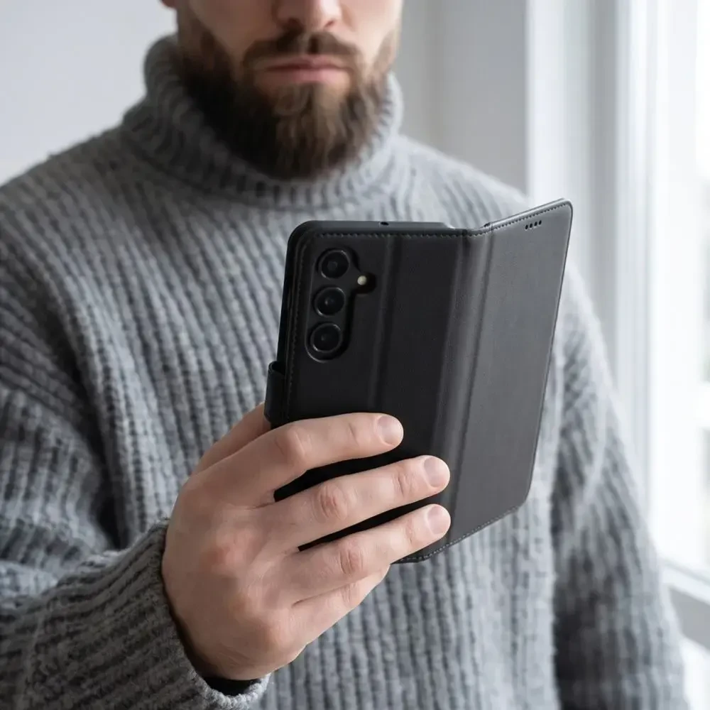 Dėklas TECH-PROTECT WALLET GALAXY S26 FE Juodas