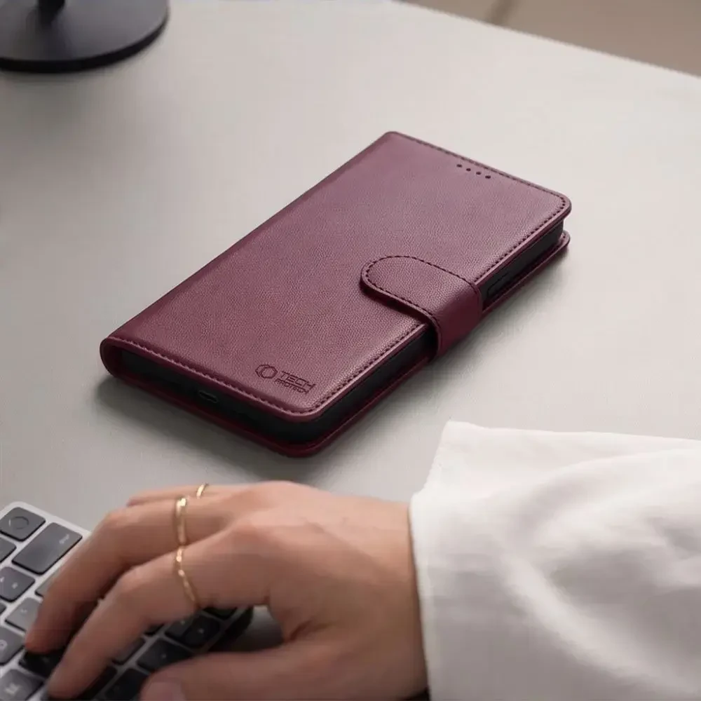 Dėklas TECH-PROTECT WALLET MAGSAFE IPHONE 17 PRO MAX / 18 PRO MAX MULBERRY