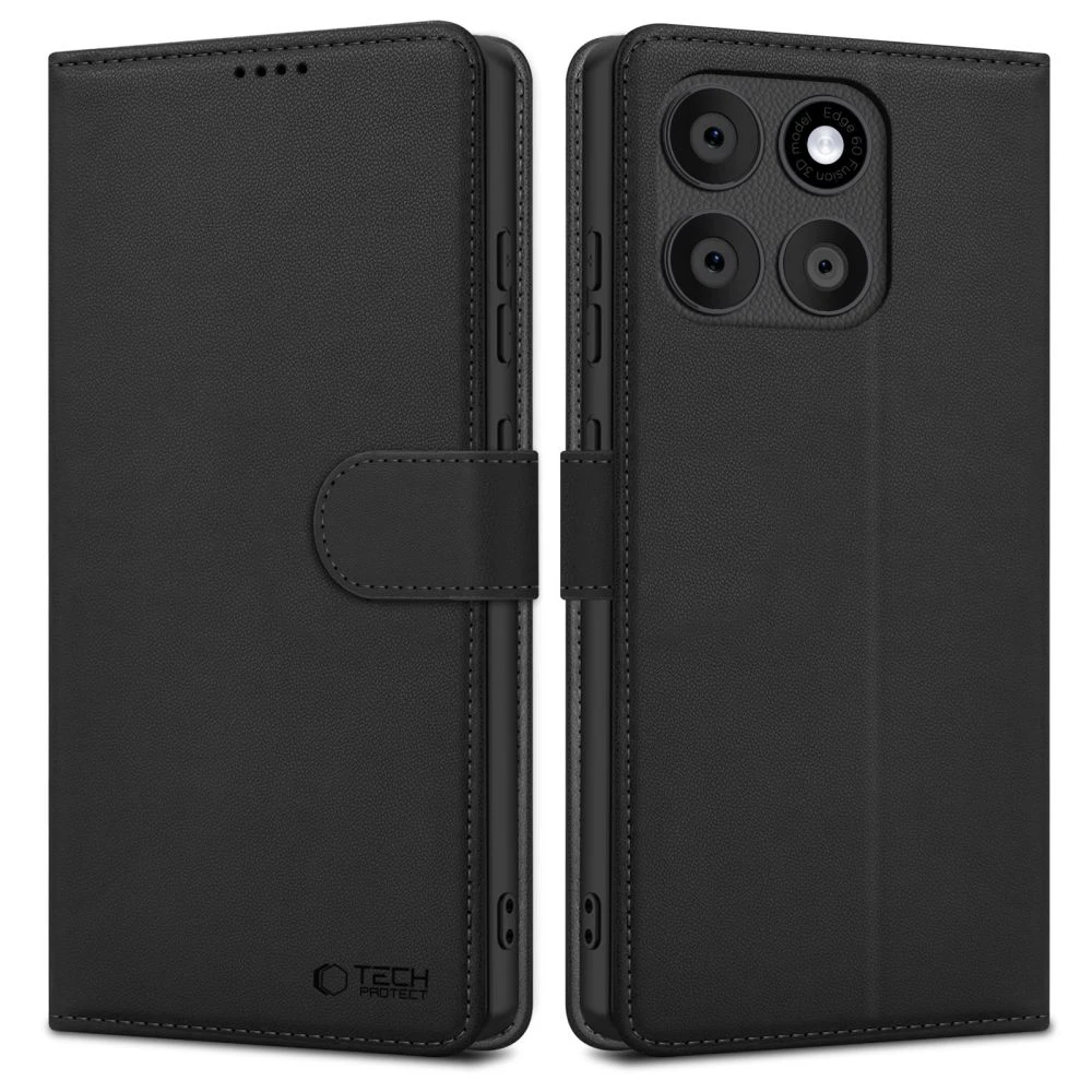 „Tech-Protect“ piniginės dėklas, skirtas „Motorola Edge 60 Fusion“ - juodas