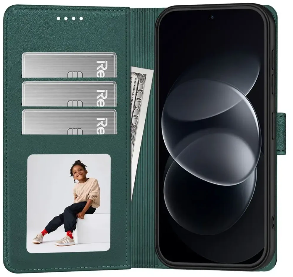 Dėklas TECH-PROTECT WALLET XIAOMI REDMI NOTE 17 PRO 5G Žalias