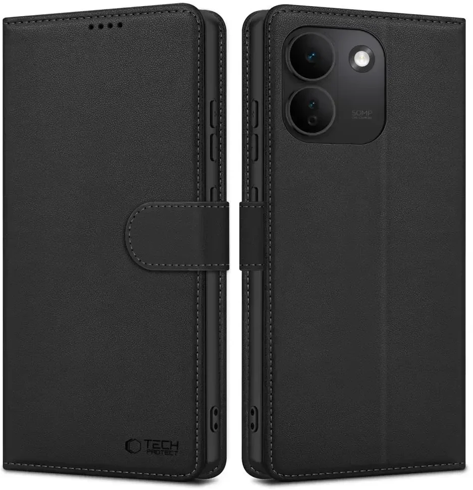 Dėklas Tech-Protect WALLET XIAOMI REDMI NOTE 17 Pro Max 5G MATINIS Juodas