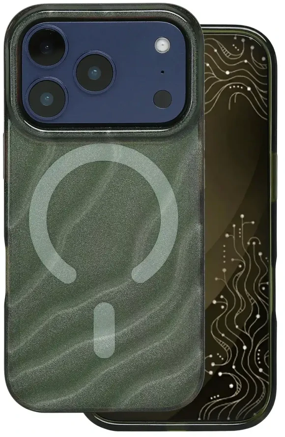 Tecto Shield Desert Mag dėklas, skirtas iPhone 17 Pro 6,3" / iPhone 18 Pro 6,3", tamsiai alyvuogių spalvos