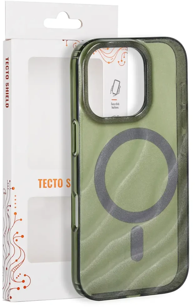 Tecto Shield Desert Mag dėklas, skirtas iPhone 16 Pro 6,3" tamsiai alyvuogių spalvos