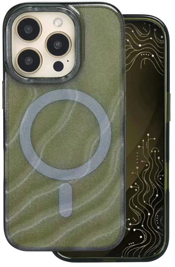 Tecto Shield Desert Mag dėklas, skirtas iPhone 16 Pro 6,3" tamsiai alyvuogių spalvos