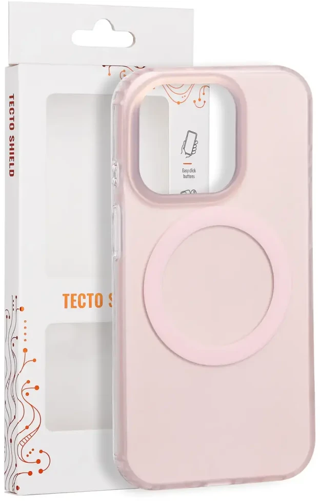 Tecto Shield Mistiq Mag dėklas, skirtas iPhone 15 Pro 6,1", rožinis