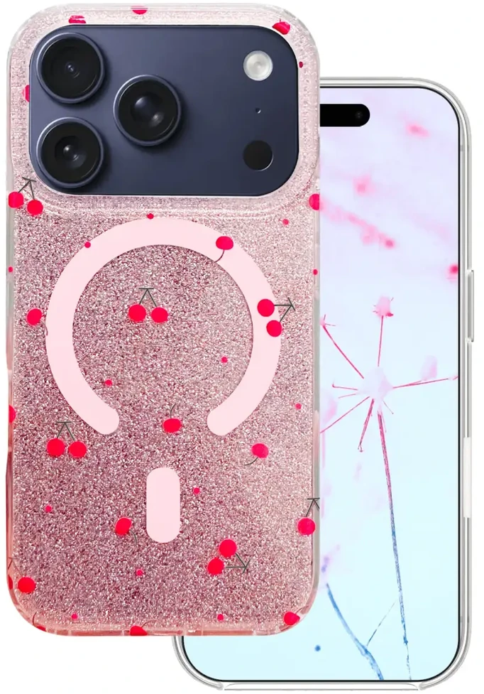 Dėklas TFO Telforceone Cherry Mag case for iPhone 17 Pro Max 6,9" / 18 Pro Max 6,9" glitter