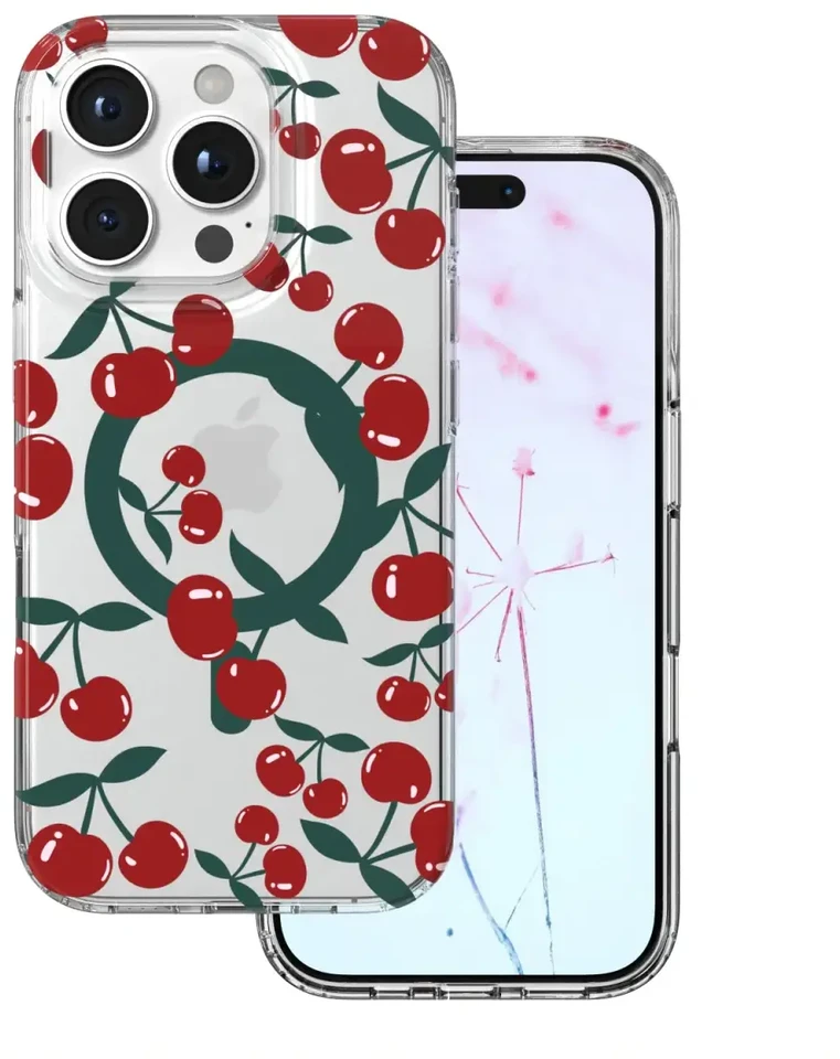 TFO Telforceone „Cherry Mag“ dėklas, skirtas „iPhone 16 Pro Max 6,9“; skaidrus