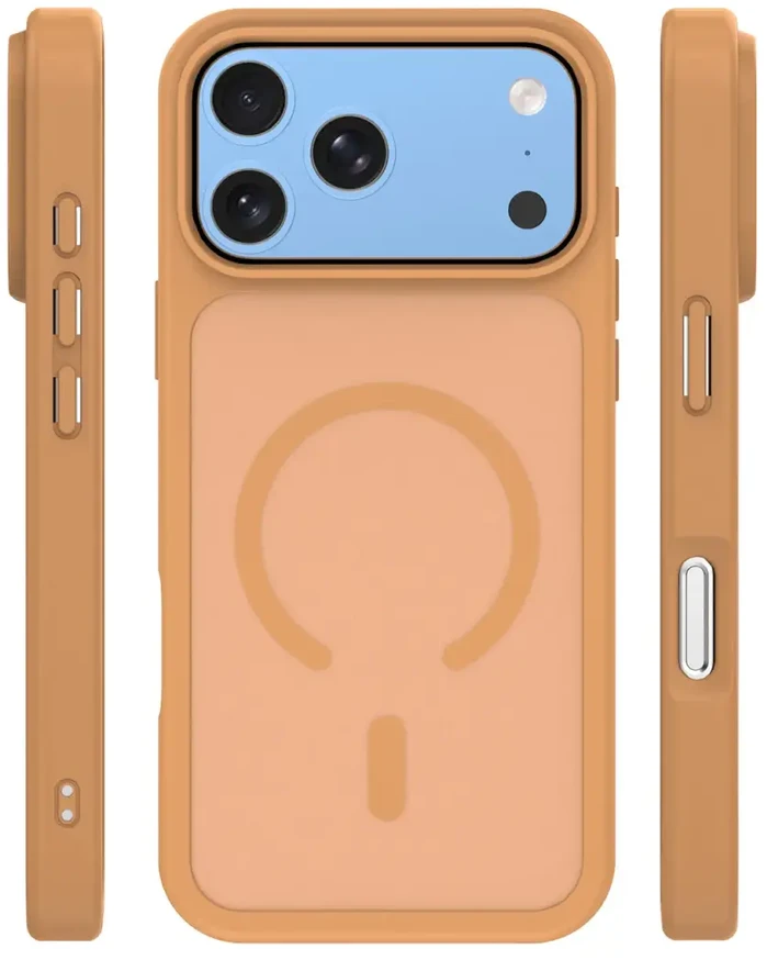 Dėklas Telforceone Mag Matt case for iPhone 17 Pro 6,3" / iPhone 18 Pro 6,3" ruda big hole