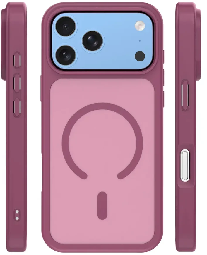 Dėklas Telforceone Mag Matt case for iPhone 17 Pro 6,3" / iPhone 18 Pro 6,3" maroon big hole