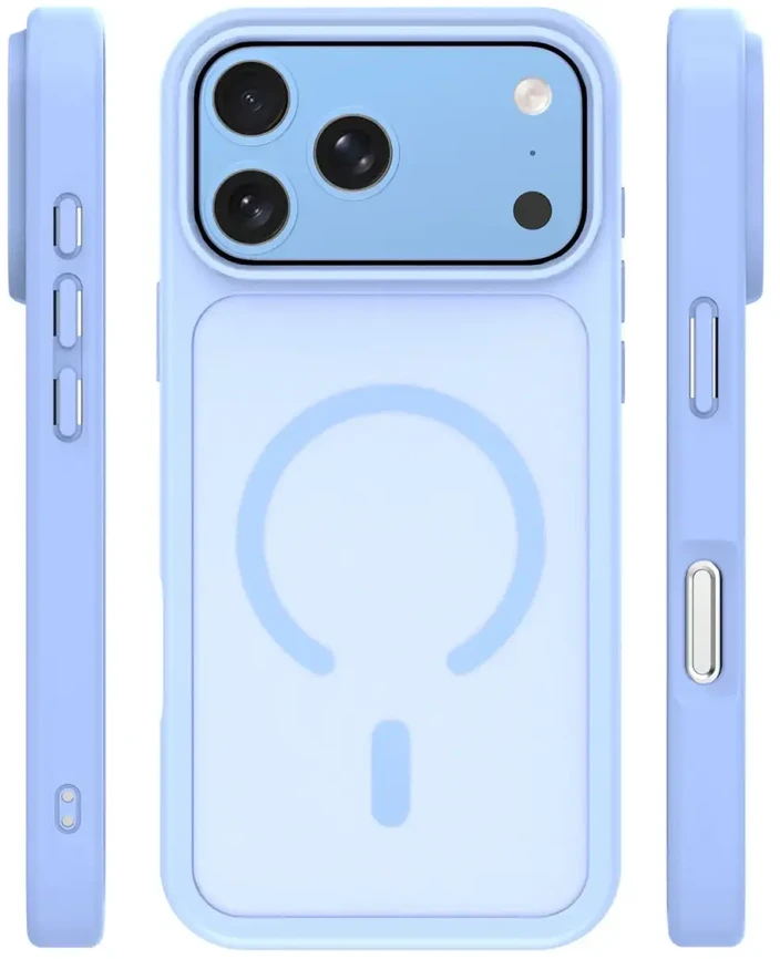 Dėklas Telforceone Mag Matt case for iPhone 17 Pro 6,3" / iPhone 18 Pro 6,3" light mėlynas big hole