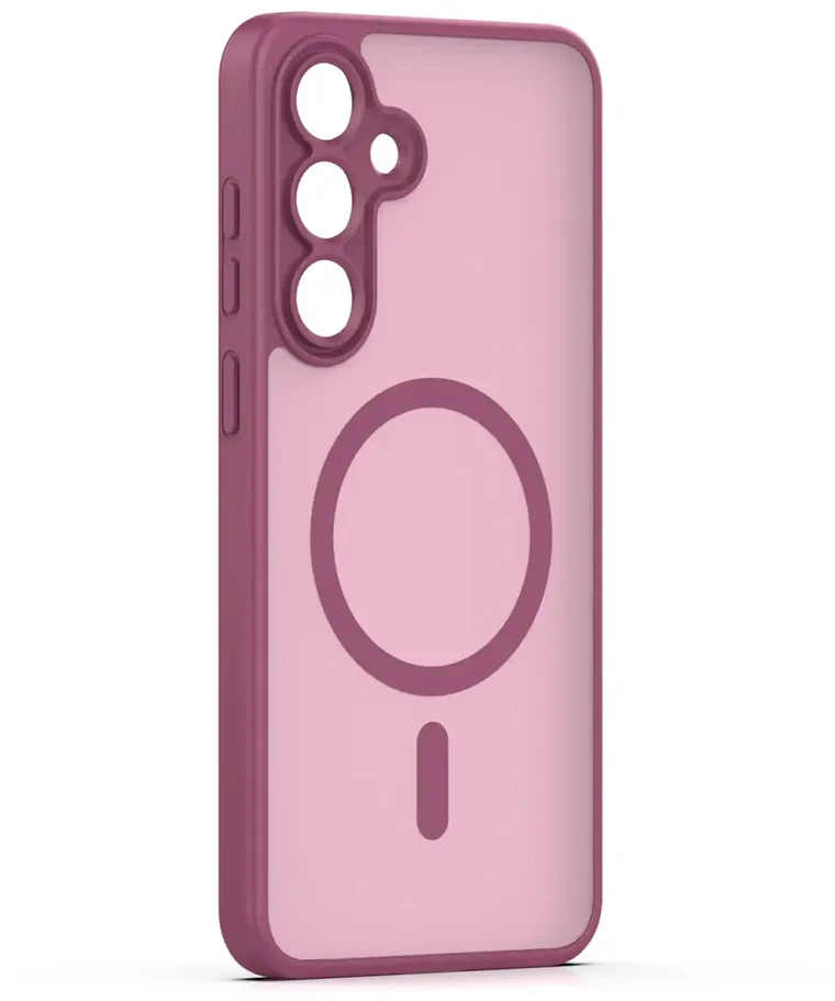 Dėklas Telforceone Mag Matt case for Samsung Galaxy S25 FE maroon camera protection