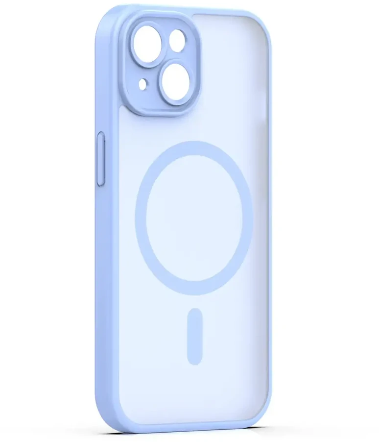 Telforceone „Mag Matt“ dėklas, skirtas „iPhone 15 6,1“ telefonui, šviesiai mėlynas, su apsauga nuo kameros.