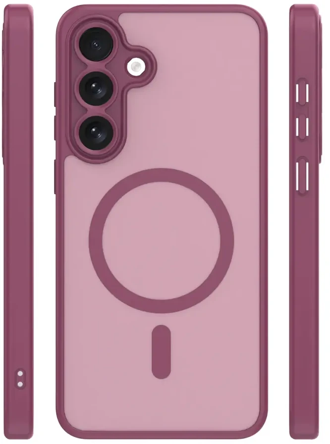 Dėklas Telforceone Mag Matt case for Samsung Galaxy S25 FE maroon camera protection