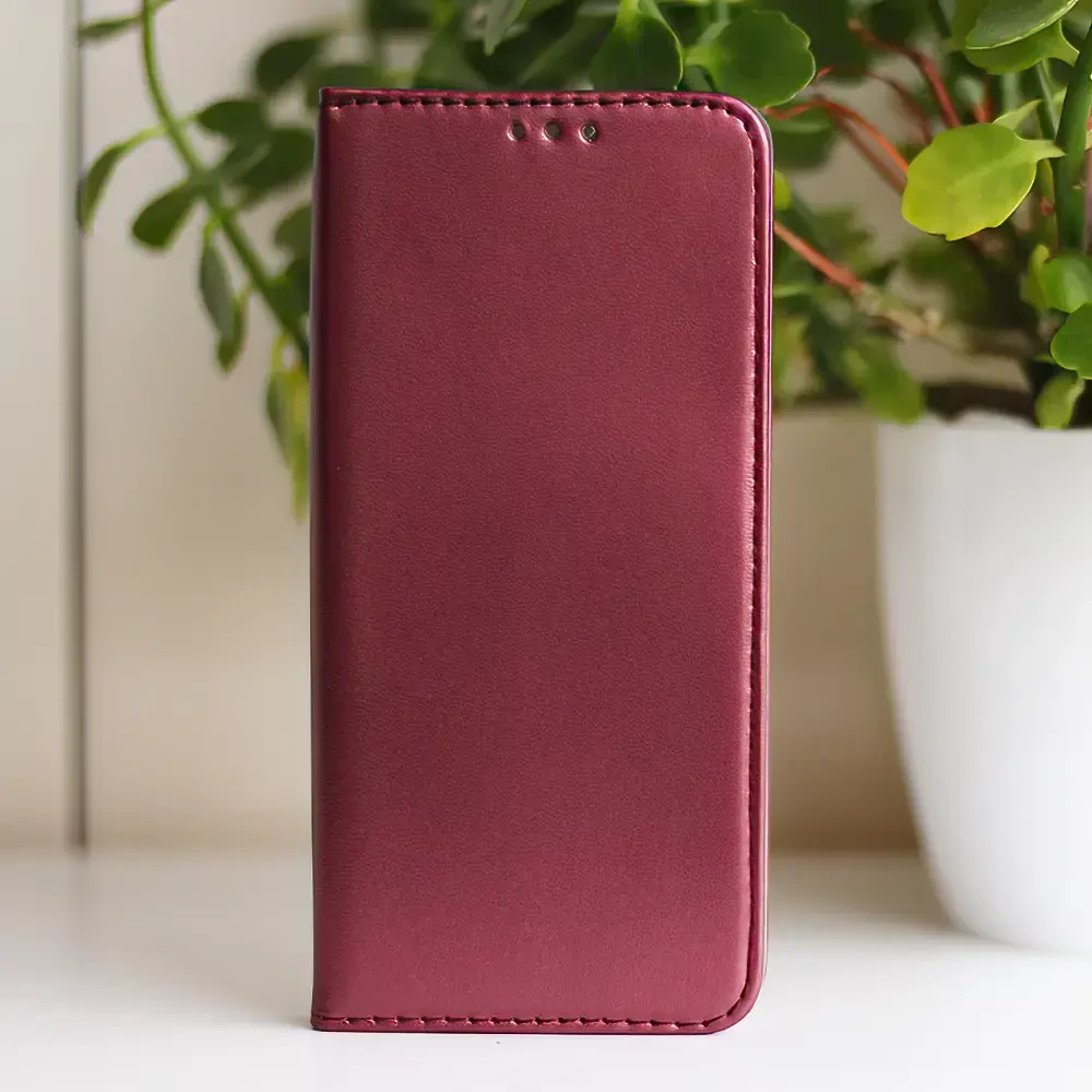 TFO Nemo Xiaomi Redmi NOTE 9S / 9 Pro atverčiamas Eco Leather Magnet Book Dėklas bordo spalvos