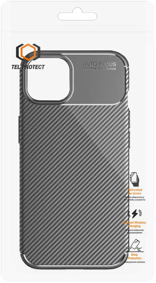 Toptel Tel Protect Carbon Elite dėklas, skirtas iPhone 17 Pro/18 Pro, juodas