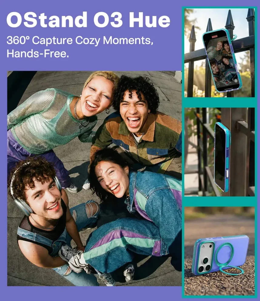 Dėklas Torras Ostand O3 Hue, violetinė – iPhone 17 Pro