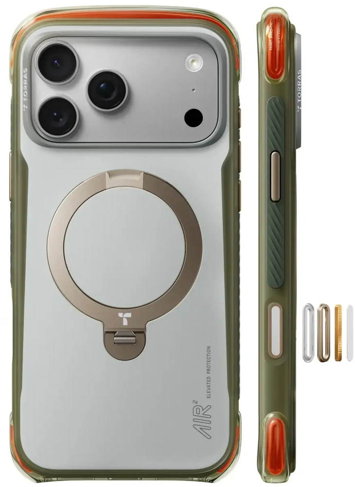 Dėklas Torras Ostand Q3 Air Pro, alpine marble baltas – iPhone 18 Pro/17 Pro