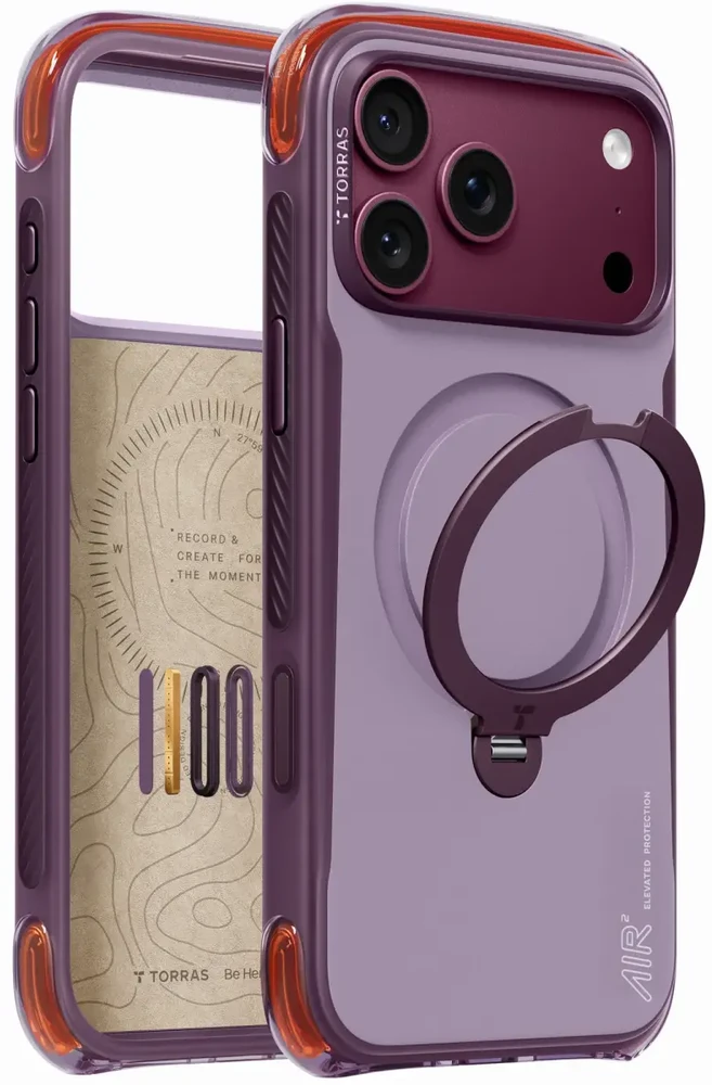 Dėklas Torras Ostand Q3 Air Pro, violetinė summit violetinė - iPhone 18 Pro Max/17 Pro Max