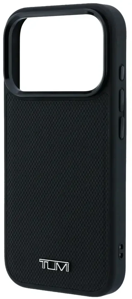 Dėklas Tumi Leather Ballistic Pattern MagSafe do iPhone 18 Pro / 17 Pro juoda