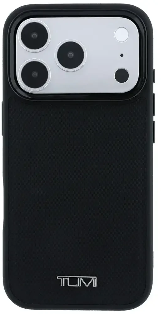Dėklas Tumi Leather Ballistic Pattern MagSafe do iPhone 18 Pro Max / 17 Pro Max juoda