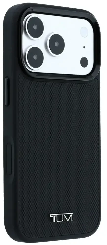 Dėklas Tumi Leather Ballistic Pattern MagSafe do iPhone 18 Pro Max / 17 Pro Max juoda