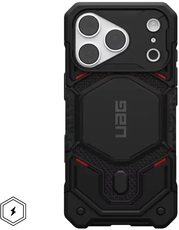 Dėklas UAG Urban Armor Gear case Monach Pro compatible with MagSafe for IPHONE 18 Pro/17 Pro kevlar juodas