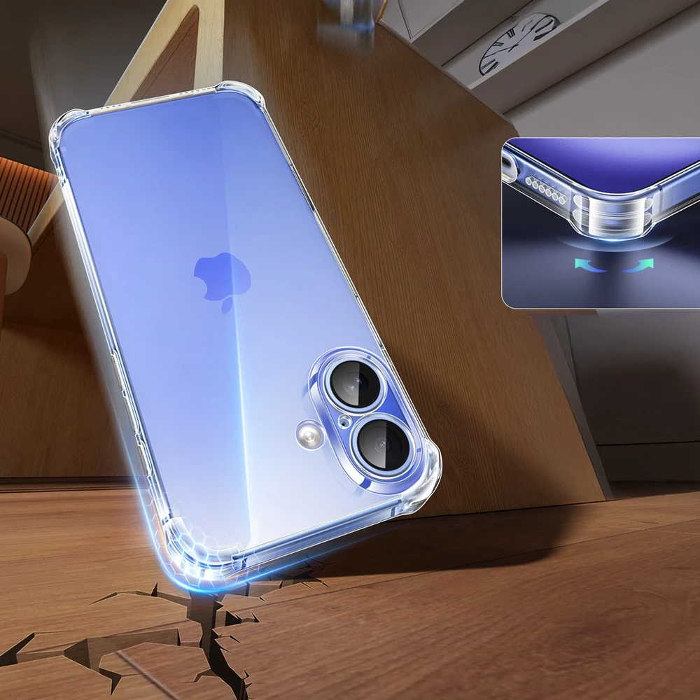 Ugreen Bright Cushion CA101 dėklas skirtas Apple iPhone 16 Plus – Clear