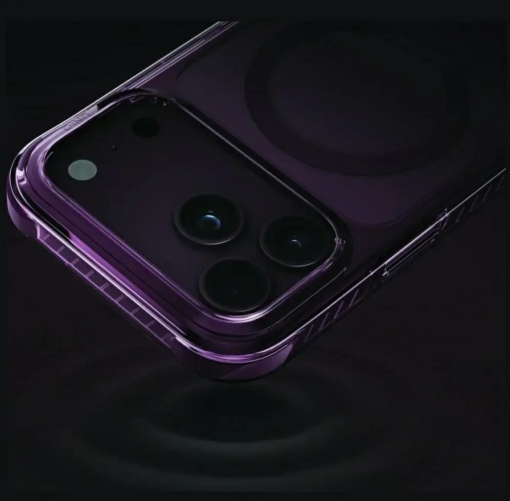 Dėklas UNIQ Combat, skirtas iPhone 18 Pro / 17 Pro, su Magclick Charging funkcija, burgundo spalvos