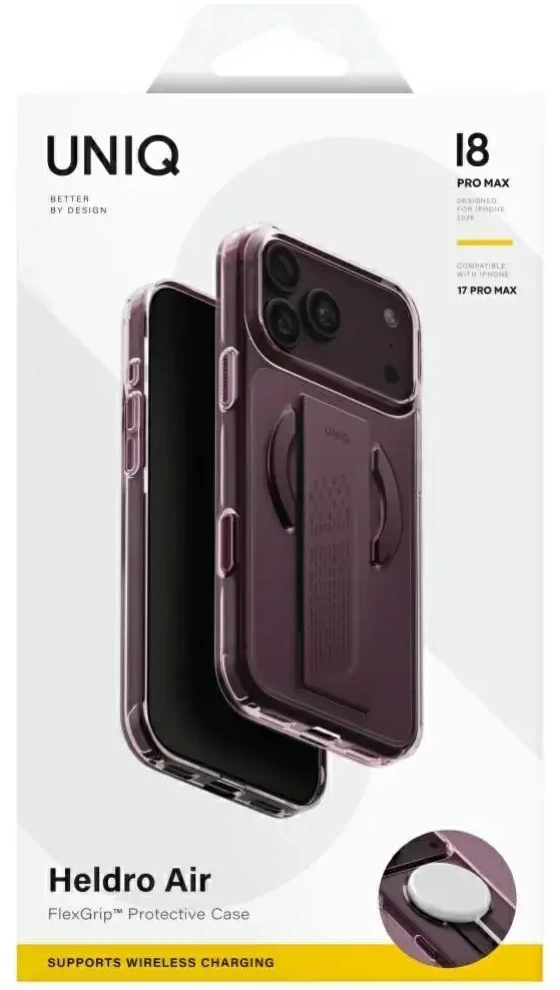 Dėklas UNIQ Heldro Air, skirtas iPhone 18 Pro Max / 17 Pro Max, su Magclick Charging, bordo spalvos