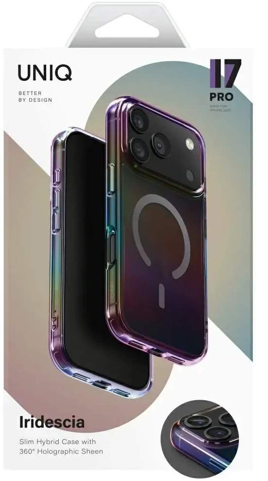 UNIQ Iridescia dėklas skirtas Apple iPhone 17 Pro Magclick Charging midnight quartz