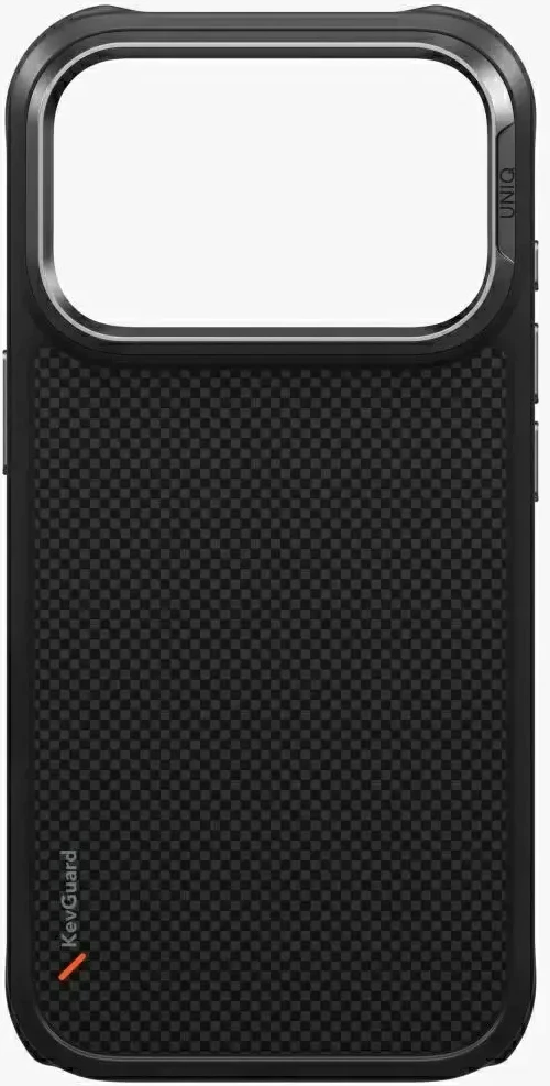 UNIQ Keva dėklas, skirtas iPhone 18 Pro / 17 Pro, Magclick Charging, juodos spalvos