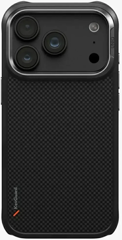UNIQ Keva dėklas, skirtas iPhone 18 Pro / 17 Pro, Magclick Charging, juodos spalvos