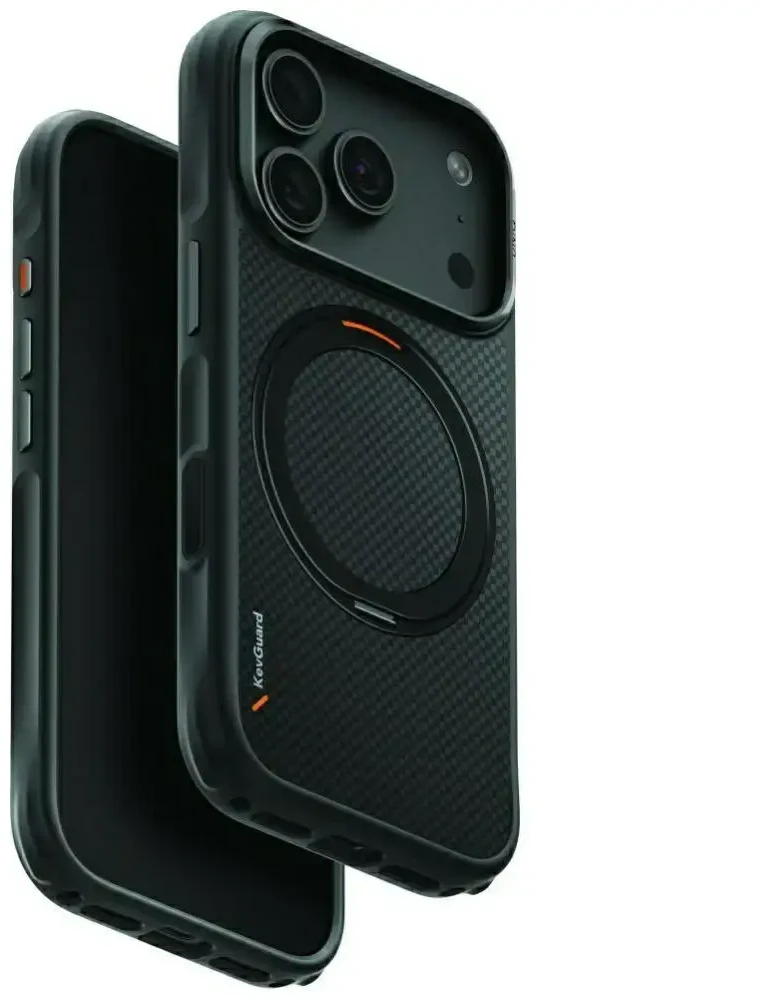 Dėklas UNIQ Keva Mov, skirtas iPhone 18 Pro / iPhone 17 Pro, Magclick Charging, juodos spalvos