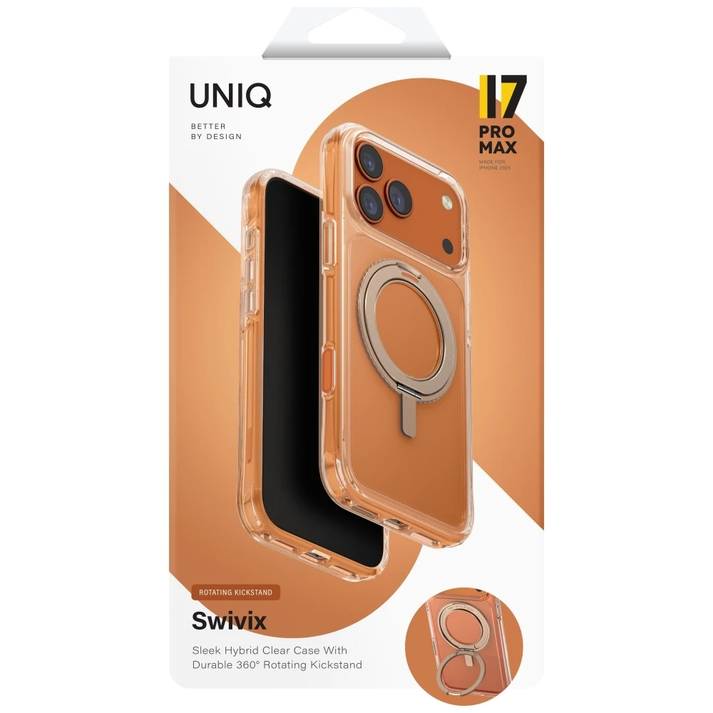 UNIQ Swivix dėklas skirtas Apple iPhone 17 Pro Max 360 Rotating Kickstand Gold