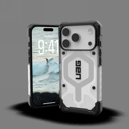 Urban Armor Gear Dėklas UAG Pathfinder Clear Magsafe,Ice/Sidabrinis - iPhone 17 Pro