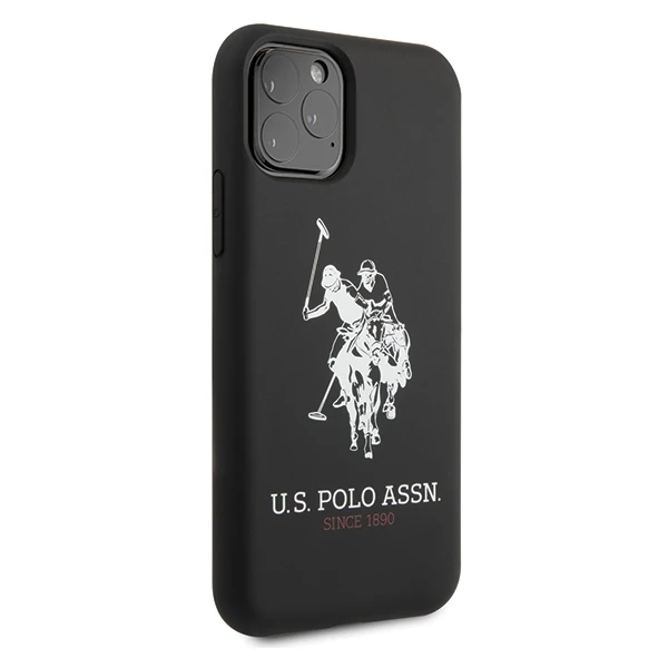 Dėklas „Us Polo Assn US Polo“ USHCN65SLHRBK „iPhone 11 Pro Maxjuodos spalvos silikoninė kolekcija“