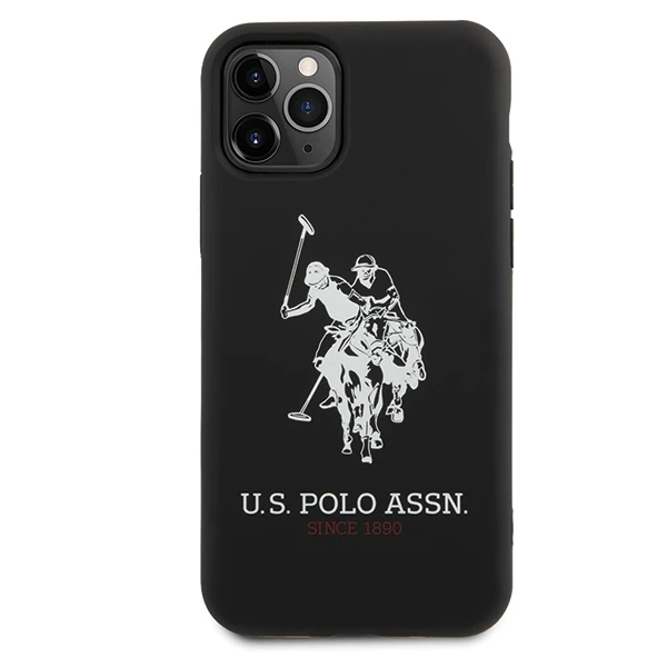 Dėklas „Us Polo Assn US Polo“ USHCN65SLHRBK „iPhone 11 Pro Maxjuodos spalvos silikoninė kolekcija“