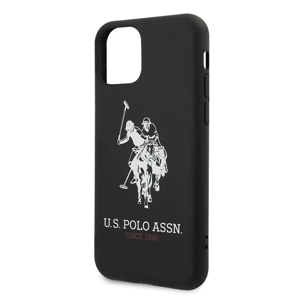 Dėklas „Us Polo Assn US Polo“ USHCN65SLHRBK „iPhone 11 Pro Maxjuodos spalvos silikoninė kolekcija“