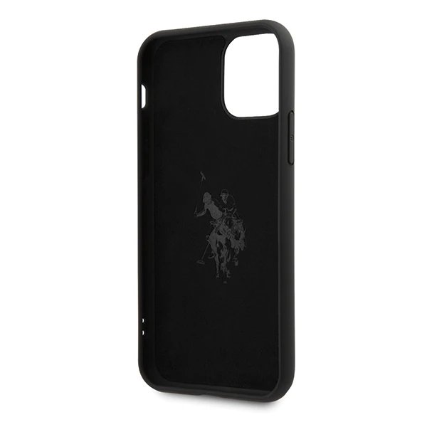 Dėklas „Us Polo Assn US Polo“ USHCN65SLHRBK „iPhone 11 Pro Maxjuodos spalvos silikoninė kolekcija“