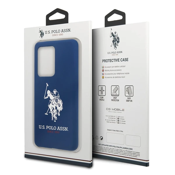 Dėklas Us Polo Assn US Polo USHCS69SLHRNV S20 Ultra G988 mėlynos spalvos silikoninė kolekcija