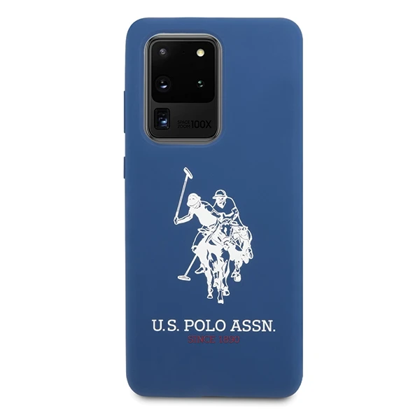 Dėklas Us Polo Assn US Polo USHCS69SLHRNV S20 Ultra G988 mėlynos spalvos silikoninė kolekcija