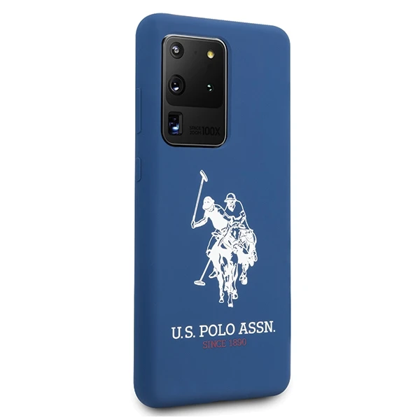 Dėklas Us Polo Assn US Polo USHCS69SLHRNV S20 Ultra G988 mėlynos spalvos silikoninė kolekcija