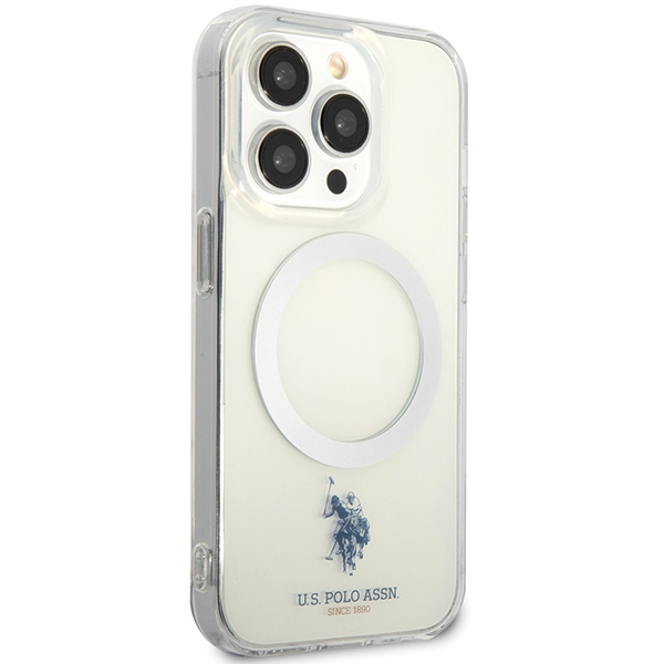 Us Polo Assn US Polo USHMP15LUCIT Apple iPhone 15 Pro 6.1" dėklas telefonui skaidrus MagSafe Collection