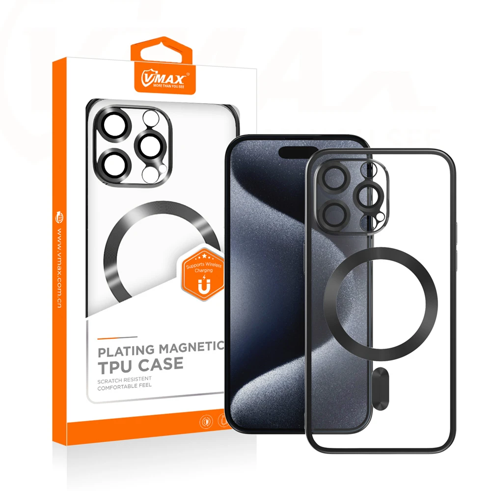 Vmax Galvaninis Mag TPU dėklas skirtas iPhone 14 Pro Max 6,7" juodas