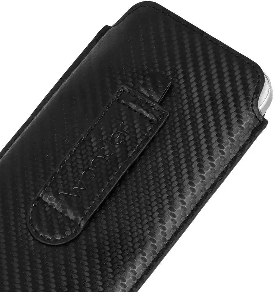 Wonder CARBON dėklas telefonui (Dydis L) Apple iPhone 13 Mini/12 Mini/SE 2020/2022/7/8 juodos spalvos