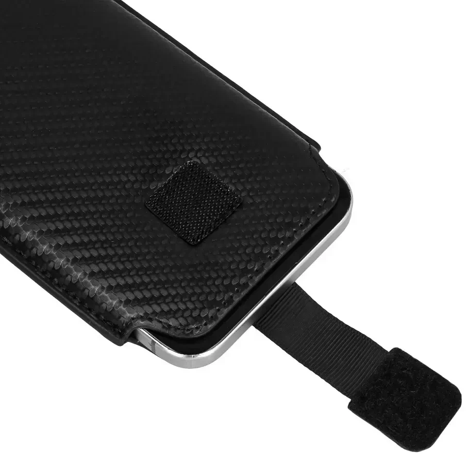 Wonder CARBON Dėklas (Size M) skirtas Apple iPhone 5/Nokia 215 4G/225/5310 2020 juodos spalvos