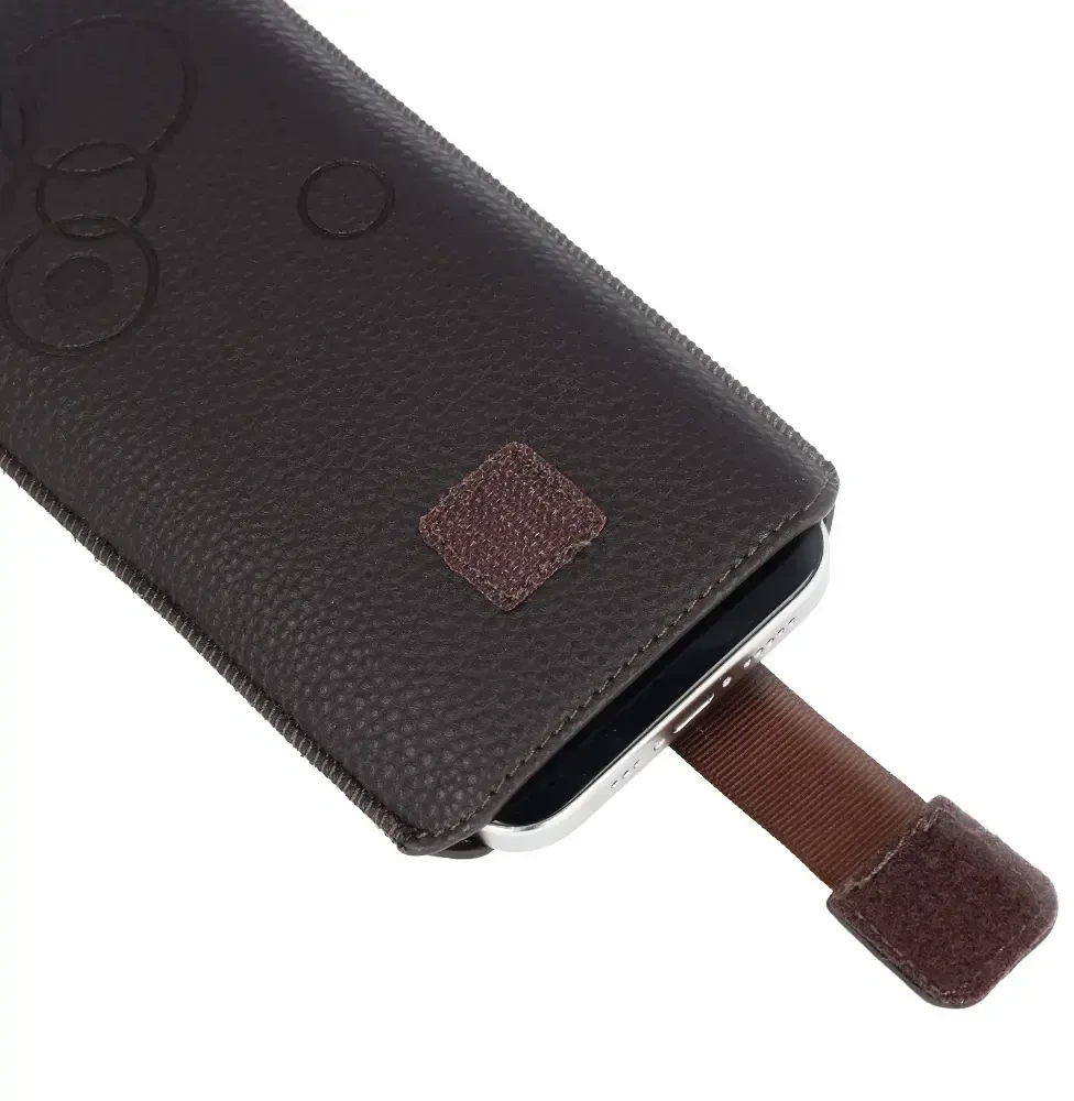 WONDER Deko Pouch dėklas (Size XXL) skirtas Samsung S25 Ultra/S24 Ultra/M35/M23/A16 5G/Xiaomi Redmi 14C chocolate