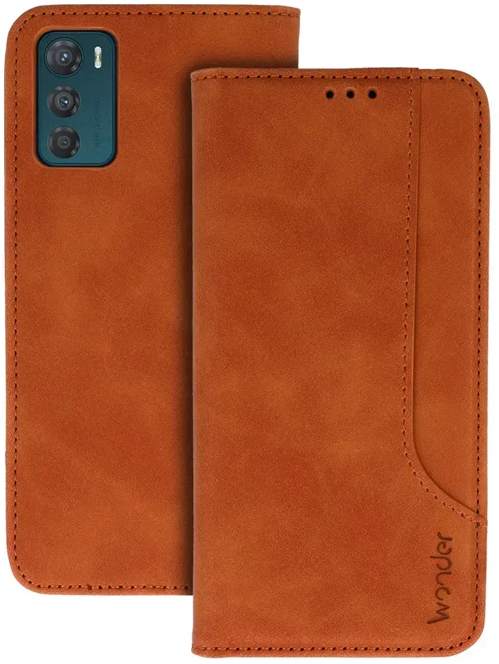 Wonder Prime dėklas skirtas Motorola Moto G42 rudos spalvos