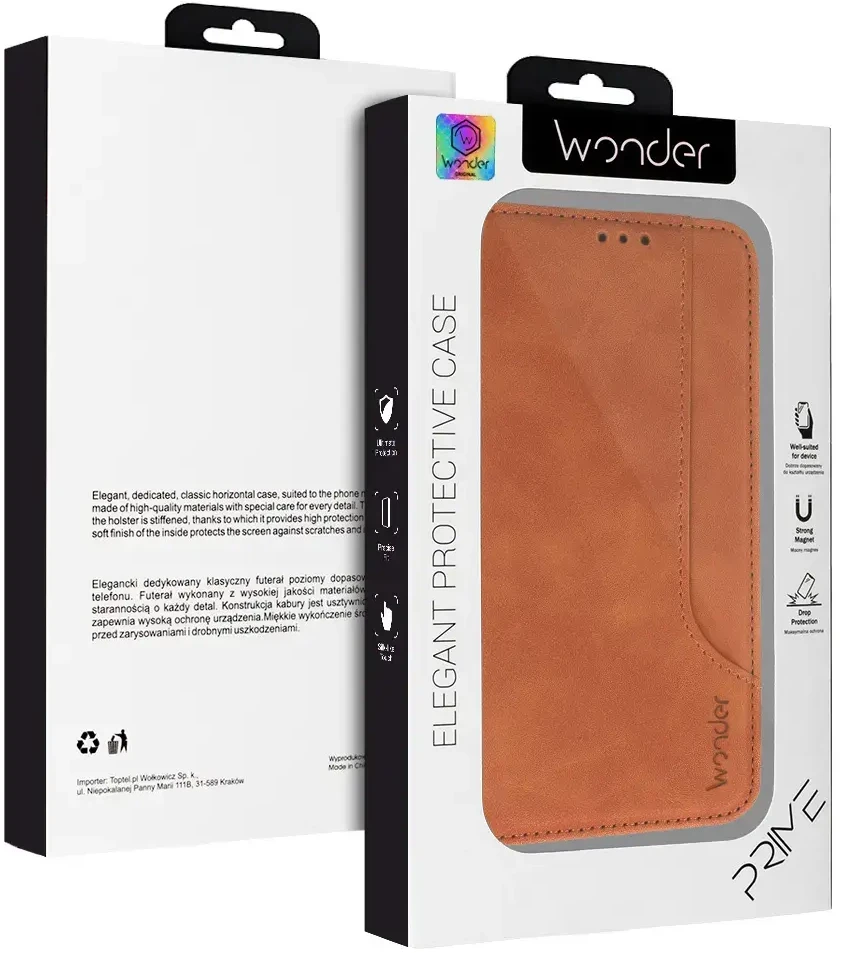 Wonder Prime dėklas skirtas Xiaomi Redmi 9A rudos spalvos