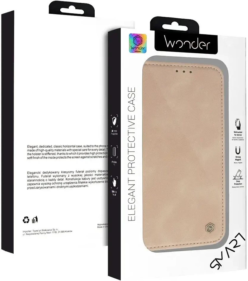 Wonder Smart dėklas skirtas Samsung Galaxy M35 5G cappuccino